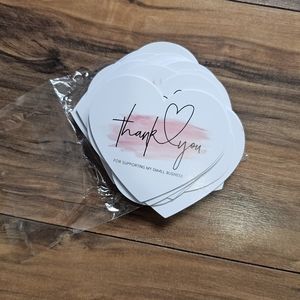 Thank You Cards Heart Shaped 30 pack